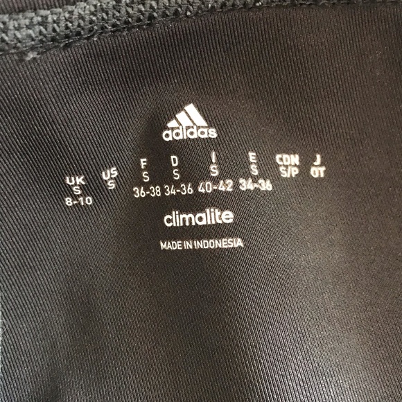 Adidas Climalite Modelled Black Capris Workout Running Tights Size Small - Picture 12 of 16